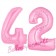 Zahl 42 Rosa, Luftballons aus Folie zum 42. Geburtstag, 100 cm, inklusive Helium