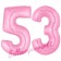 Zahl 53 Rosa, Luftballons aus Folie zum 53. Geburtstag, 100 cm, inklusive Helium