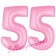 Zahl 55 Rosa, Luftballons aus Folie zum 55. Geburtstag, 100 cm, inklusive Helium