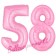 Zahl 58 Rosa, Luftballons aus Folie zum 58. Geburtstag, 100 cm, inklusive Helium