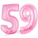 Zahl 59 Rosa, Luftballons aus Folie zum 59. Geburtstag, 100 cm, inklusive Helium
