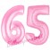 Zahl 65 Rosa, Luftballons aus Folie zum 65. Geburtstag, 100 cm, inklusive Helium