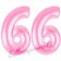 Zahl 66 Rosa, Luftballons aus Folie zum 66. Geburtstag, 100 cm, inklusive Helium