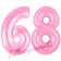 Zahl 68 Rosa, Luftballons aus Folie zum 68. Geburtstag, 100 cm, inklusive Helium