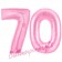 Zahl 70 Rosa, Luftballons aus Folie zum 70. Geburtstag, 100 cm, inklusive Helium
