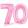 Zahl 70 Rosa, Luftballons aus Folie zum 70. Geburtstag, 100 cm, inklusive Helium