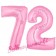 Zahl 72 Rosa, Luftballons aus Folie zum 72. Geburtstag, 100 cm, inklusive Helium