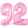 Zahl 92 Rosa, Luftballons aus Folie zum 92. Geburtstag, 100 cm, inklusive Helium