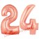 Zahl 24 Rose Gold, Luftballons aus Folie zum 24. Geburtstag, 100 cm, inklusive Helium