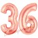 Zahl 36, Rosegold, Luftballons aus Folie zum 36. Geburtstag, 100 cm, inklusive Helium