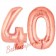 Zahl 40, Rosegold, Luftballons aus Folie zum 40. Geburtstag