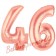 Zahl 46, Rosegold, Luftballons aus Folie zum 46. Geburtstag, 100 cm, inklusive Helium