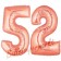 Zahl 52, Rosegold, Luftballons aus Folie zum 52. Geburtstag, 100 cm, inklusive Helium