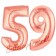 Zahl 59, Rosegold, Luftballons aus Folie zum 59. Geburtstag, 100 cm, inklusive Helium
