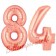 Zahl 84 Rosegold Luftballons aus Folie zum 84. Geburtstag, 100 cm, inklusive Helium