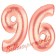Zahl 96 Rosegold Luftballons aus Folie zum 96. Geburtstag, 100 cm, inklusive Helium