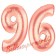 Zahl 96 Rosegold Luftballons aus Folie zum 96. Geburtstag, 100 cm, inklusive Helium