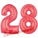 Zahl 28 Rot, Luftballons aus Folie zum 28. Geburtstag, 100 cm, inklusive Helium