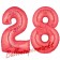 Zahl 28 Rot, Luftballons aus Folie zum 28. Geburtstag, 100 cm, inklusive Helium