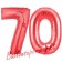 Zahl 70, Rot, Luftballons aus Folie zum 70. Geburtstag