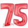 Zahl 75 Rot, Luftballons aus Folie zum 75. Geburtstag, 100 cm, inklusive Helium