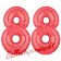 Zahl 88 Rot, Luftballons aus Folie zum 88. Geburtstag, 100 cm, inklusive Helium