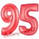 Zahl 95, Rot, Luftballons aus Folie zum 95. Geburtstag, 100 cm, inklusive Helium