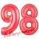 Zahl 98, Rot, Luftballons aus Folie zum 98. Geburtstag, 100 cm, inklusive Helium