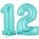 Zahl 12 Türkis, Luftballons aus Folie zum 12. Geburtstag, 100 cm, inklusive Helium
