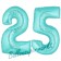 Zahl 25 Türkis, Luftballons aus Folie zum 25. Geburtstag, 100 cm, inklusive Helium