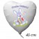 Osterhase mit Osterei und Schmetterling, Frohe Ostern, Luftballon aus Folie in Herzform mit Helium