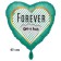 Forever - Du & Ich. Herzluftballon aus Folie, 43 cm, satin, jadegrün