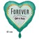 Forever - Du & Ich. Herzluftballon aus Folie, 43 cm, satin, jadegrün