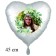 Fotoballon zur Kommunion, Herzballon mit Foto und Namen des Kommunionskindes