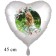 Fotoballon zur Kommunion, Herzballon mit Foto und Namen des Kommunionskindes
