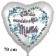 Für die wundervollste Mama. Herzluftballon in Satinweiß, 70 cm, ohne Helium