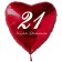 Roter Herzluftballon zum 21. Geburtstag, 61 cm