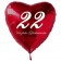 Roter Herzluftballon zum 22. Geburtstag, 61 cm