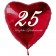 Roter Herzluftballon zum 25. Geburtstag, 61 cm