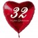 Roter Herzluftballon zum 32. Geburtstag, 61 cm