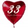 Roter Herzluftballon zum 33. Geburtstag, 61 cm