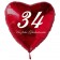 Roter Herzluftballon zum 34. Geburtstag, 61 cm