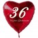 Zum 36. Geburtstag, roter Herzluftballon mit Helium