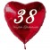 Roter Herzluftballon zum 38. Geburtstag, 61 cm