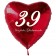 Roter Herzluftballon zum 39. Geburtstag, 61 cm