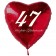 Roter Herzluftballon zum 47. Geburtstag, 61 cm
