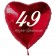 Roter Herzluftballon zum 49. Geburtstag, 61 cm
