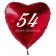 Zum 54. Geburtstag, roter Herzluftballon mit Helium