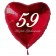 Zum 59. Geburtstag, roter Herzluftballon mit Helium