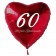 Zum 60. Geburtstag, roter Herzluftballon mit Helium